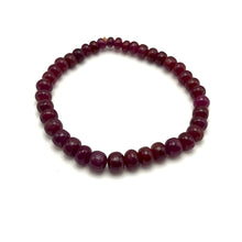 Natural Ruby Bracelet | Smooth 4-7mm Rondelle Beads 39 Pcs 64 Carats | Rich Burgundy Red VVS Clarity | Unisex Gemstone Jewelry