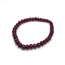 Natural Ruby Bracelet | Smooth 4-7mm Rondelle Beads 39 Pcs 64 Carats | Rich Burgundy Red VVS Clarity | Unisex Gemstone Jewelry