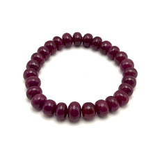 Natural Ruby Bracelet | Smooth 9-10mm Rondelle Gemstone Beads | 27 Pcs 158 Carats | Rich Burgundy Red VVS Clarity | Timeless Wrist Jewelry For Her