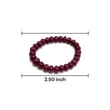 Natural Ruby Bracelet | Smooth 9-10mm Rondelle Gemstone Beads | 27 Pcs 158 Carats | Rich Burgundy Red VVS Clarity | Timeless Wrist Jewelry For Her