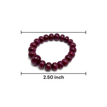 Natural Ruby Bracelet | Smooth 9-11mm Rondelle Beads 21 Pcs 228 Carats | Burgundy Red VVS Clarity | Unisex Gemstone Jewelry