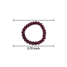 Natural Ruby Bracelet | Smooth 9–10mm Rondelle Beads 26 Pcs 197 Carats | Crimson Red VVS Clarity | Stretchable Unisex Gemstone Jewelry