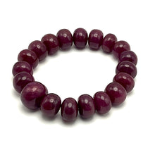 Natural Ruby Bracelet | Smooth 11–15mm Rondelle Beads 19 Pcs 288 Carats | Rich Crimson Red VVS Clarity | Free Size Unisex Gemstone Jewelry