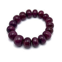 Natural Ruby Bracelet | Smooth 11–15mm Rondelle Beads 17 Pcs 323 Carats | Crimson Red VVS Clarity | Stretchable Gemstone Jewelry