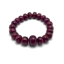 Natural Ruby Stretch Bracelet | Smooth 10–15mm Rondelle Beads 21 Pcs 266 Carats | Burgundy Red VVS Clarity | Genuine Gemstone Jewelry