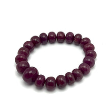 Natural Ruby Stretch Bracelet | Smooth 10–15mm Rondelle Beads 21 Pcs 266 Carats | Burgundy Red VVS Clarity | Genuine Gemstone Jewelry
