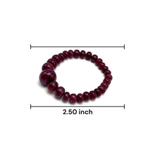 Natural Ruby Bracelet | Smooth 7–15mm Rondelle Beads 27 Pcs 157 Carats | Burgundy Red VVS Clarity | Adjustable Gemstone Jewelry