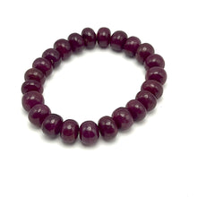 Natural Ruby Bracelet | Smooth 10mm Rondelle Beads 23 Pcs 193 Carats | Crimson Red VVS Clarity | Genuine Gemstone Jewelry