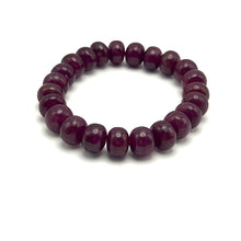 Natural Ruby Bracelet | Smooth 10mm Rondelle Beads 23 Pcs 193 Carats | Crimson Red VVS Clarity | Genuine Gemstone Jewelry