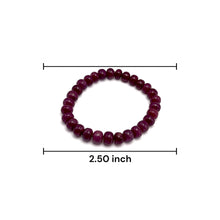 Natural Ruby Bracelet | Smooth 7-9mm Rondelle Beads 29 Pcs 138 Carats | Deep Burgundy Red VVS Clarity | Genuine Minimalist Gemstone Jewelry
