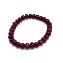 Natural Ruby Bracelet | Smooth 7-9mm Rondelle Beads 29 Pcs 138 Carats | Deep Burgundy Red VVS Clarity | Genuine Minimalist Gemstone Jewelry