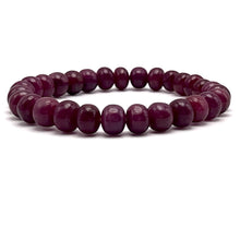 Natural Ruby Bracelet | Smooth 7-9mm Rondelle Beads 29 Pcs 138 Carats | Deep Burgundy Red VVS Clarity | Genuine Minimalist Gemstone Jewelry