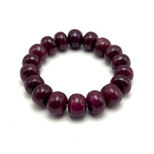 Natural Ruby Bracelet | Smooth 12-13mm Rondelle Beads 18 Pcs 282 Carats | Rich Scarlet Red VVS Clarity | Stretchable Handmade Gemstone Jewelry