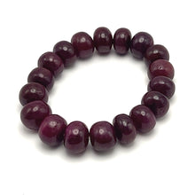 Natural Ruby Bracelet | Smooth 12-13mm Rondelle Beads 18 Pcs 282 Carats | Rich Scarlet Red VVS Clarity | Stretchable Handmade Gemstone Jewelry