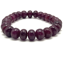Natural Ruby Bracelet | Smooth 8-10mm Rondelle Beads 26 Pcs 178 Carats | Deep Crimson Red VVS Clarity | High Quality Luxury Gemstone Jewelry