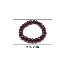 Natural Ruby Bracelet | Smooth 9-10mm Rondelle Beads 24 Pcs 185 Carats | Scarlet Red VVS Clarity | Adjustable High-Quality Gemstone Jewelry