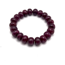 Natural Ruby Bracelet | Smooth 10-12mm Rondelle Beads 21 Pcs 247 Carats | Crimson Red VVS Clarity | Adjustable Gemstone Jewelry