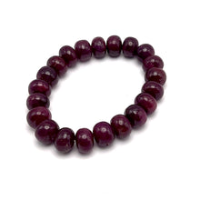 Natural Ruby Bracelet | Smooth 10-12mm Rondelle Beads 21 Pcs 247 Carats | Crimson Red VVS Clarity | Adjustable Gemstone Jewelry