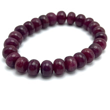 Natural Ruby Bracelet | Smooth 9-10mm Rondelle Beads 25 Pcs 166 Carats | Rich Crimson Red VVS Clarity | Genuine Luxury Gemstone Adjustable Jewelry
