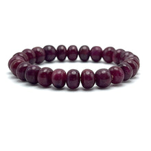 Natural Ruby Bracelet | Smooth 9-10mm Rondelle Beads 25 Pcs 166 Carats | Rich Crimson Red VVS Clarity | Genuine Luxury Gemstone Adjustable Jewelry
