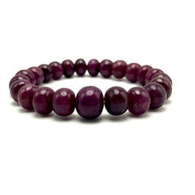 Natural Ruby Bracelet | Smooth 9–13mm Rondelle Beads 23 Pcs 223 Carats | Rich Crimson Red VVS Clarity | Beaded Gemstone Jewelry
