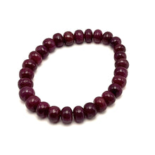 Natural Ruby Bracelet | Smooth 7–9mm Rondelle Beads 28 Pcs 140 Carats | Rich Crimson Red VVS Clarity | High-Clarity Gemstone Jewelry