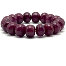 Natural Ruby Bracelet | Smooth 11–13mm Rondelle Beads 18 Pcs 274 Carats | Deep Burgundy Red VVS Clarity | Precious Stone Jewelry