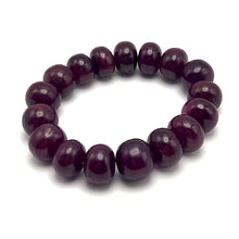 Natural Ruby Bracelet | Smooth 12-14mm Rondelle Beads 17 Pcs 345 Carats | Deep Scarlet Red VVS Clarity | Beaded Gemstone Jewelry