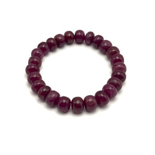 Natural Ruby Bracelet | Smooth 8-9mm Rondelle Beads 25 Pcs 161 Carats | Burgundy Red VVS Clarity | Precious Gemstone Jewelry