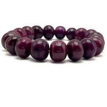 Natural Ruby Bracelet | Smooth 11-14mm Rondelle Beads 19 Pcs 326 Carats | Burgundy Red VVS Clarity | Elegant Gemstone Jewelry