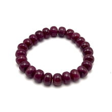 Natural Ruby Bracelet | Smooth 9-10mm Rondelle Beads 24 Pcs 171 Carats | Crimson Red VVS Clarity | July Birthstone Gemstone Jewelry