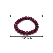 Natural Ruby Bracelet | Smooth 9-10mm Rondelle Beads 24 Pcs 171 Carats | Crimson Red VVS Clarity | July Birthstone Gemstone Jewelry