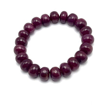 Natural Ruby Bracelet | Smooth 10-12mm Rondelle Beads 21 Pcs 230 Carats | Crimson Red VVS Clarity | For Her Precious Gemstone Jewelry