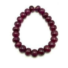 Natural Ruby Bracelet  | Smooth 10-11mm Rondelle | 23 Pcs 228 Carats | Crimson Red VVS Clarity | Classic Gemstone Jewelry