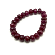 Natural Ruby Bracelet  | Smooth 10-11mm Rondelle | 23 Pcs 228 Carats | Crimson Red VVS Clarity | Classic Gemstone Jewelry