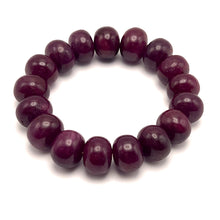Natural Deep-Red Ruby Bracelet | Smooth 14–15mm Rondelle Beads | 17 Pcs 427 Carats | Burgundy VVS Clarity | July Gemstone Jewelry
