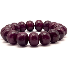 Natural Deep-Red Ruby Bracelet | Smooth 14–15mm Rondelle Beads | 17 Pcs 427 Carats | Burgundy VVS Clarity | July Gemstone Jewelry