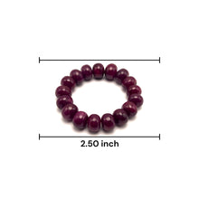 Natural Deep-Red Ruby Bracelet | Smooth 14–15mm Rondelle Beads | 17 Pcs 427 Carats | Burgundy VVS Clarity | July Gemstone Jewelry