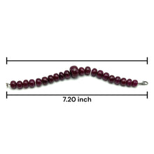Natural Ruby Genuine Bracelet | Smooth 9–16mm Rondelle Beads 21 Pcs 221 Carats | Burgundy Red VS Clarity | 7.2 Inch High-Value Gemstone Jewelry