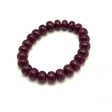 Natural Ruby Bracelet | Smooth 10-11mm Rondelle Beads | 24 Pcs 215 Carats | Crimson Red VVS Clarity | Unisex Gemstone Jewelry