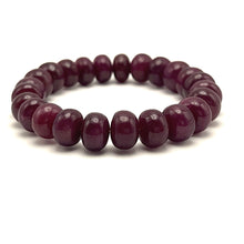 Natural Ruby Bracelet | Smooth 10-11mm Rondelle Beads | 24 Pcs 215 Carats | Crimson Red VVS Clarity | Unisex Gemstone Jewelry