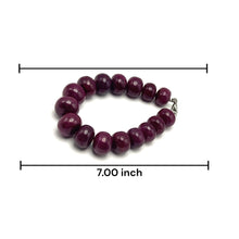 Natural Ruby Bracelet 7 Inch Rondelle 12-15mm Smooth Plain Minimalist Gemstone Jewelry for Vitality and Creativity