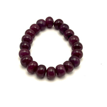 Natural Ruby Bracelet | Smooth 11-12mm Rondelle Beads 20 Pcs 245 Carats | Crimson Red VVS Clarity | July Birthstone Gemstone Jewelry