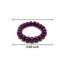 Natural Ruby Bracelet | Smooth 11–12mm Rondelle Beads 20 Pcs 248 Carats | Burgundy Red VVS Clarity | July Birthstone Jewelry