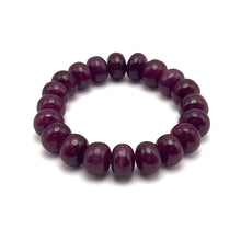 Natural Ruby Bracelet | Smooth 11–12mm Rondelle Beads 20 Pcs 248 Carats | Burgundy Red VVS Clarity | July Birthstone Jewelry