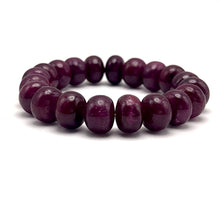 Natural Ruby Bracelet | Smooth 11–12mm Rondelle Beads 20 Pcs 248 Carats | Burgundy Red VVS Clarity | July Birthstone Jewelry