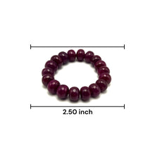 Natural Ruby Bracelet | Smooth 13-15mm Rondelle Beads 18 Pcs 364 Carats | Crimson Red VVS Clarity | Birthstone Gemstone Jewelry