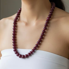 High End Natural Ruby Necklace Statement Piece Rondelle 11-13mm Plain Cut VVS Clarity Crimson Color Gemstone Jewelry For Success, Confidence & Courage