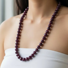 Natural Ruby Timeless Necklace Large Rondelle 10-11mm Plain Cut VVS Clarity Crimson Color Gemstone Jewelry For Motivation, Focus & Self-Belief