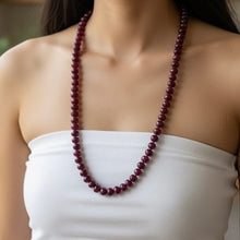 Royal Natural Ruby Rondelle Necklace Large 9-10mm Plain Cut VVS Clarity Crimson Color Gemstone Jewelry For Protection From Negativity & Fear